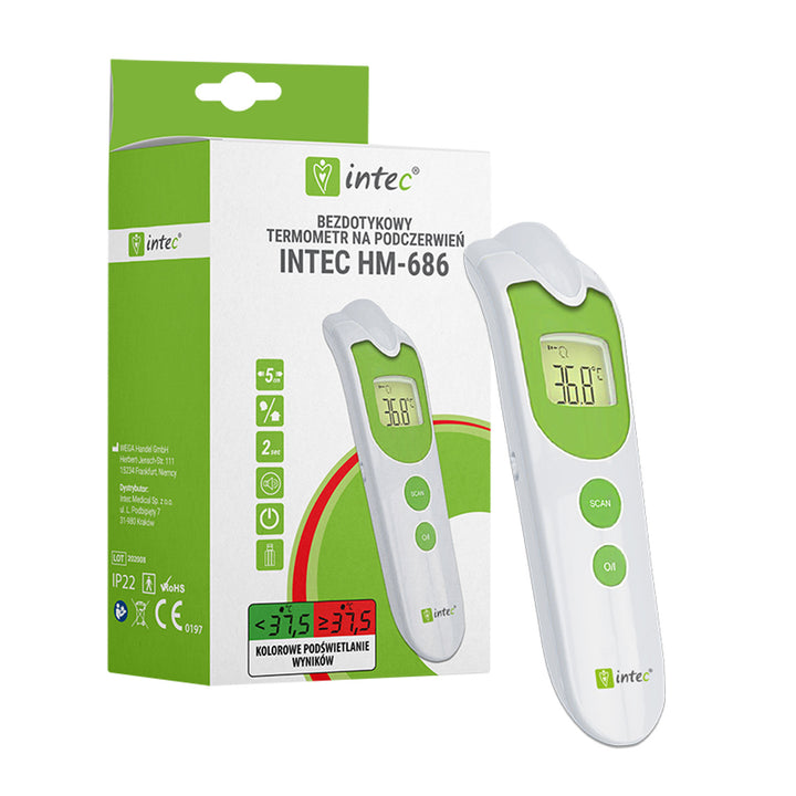 Infračervený bezkontaktní teploměr s LCD displejem INTEC HM-686
