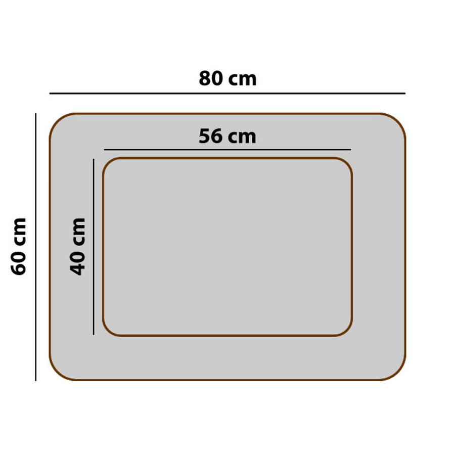 Ortopedický rozkládací pelíšek pro psy Valencia v hnědé barvě s bílým lemováním 80x60 cm