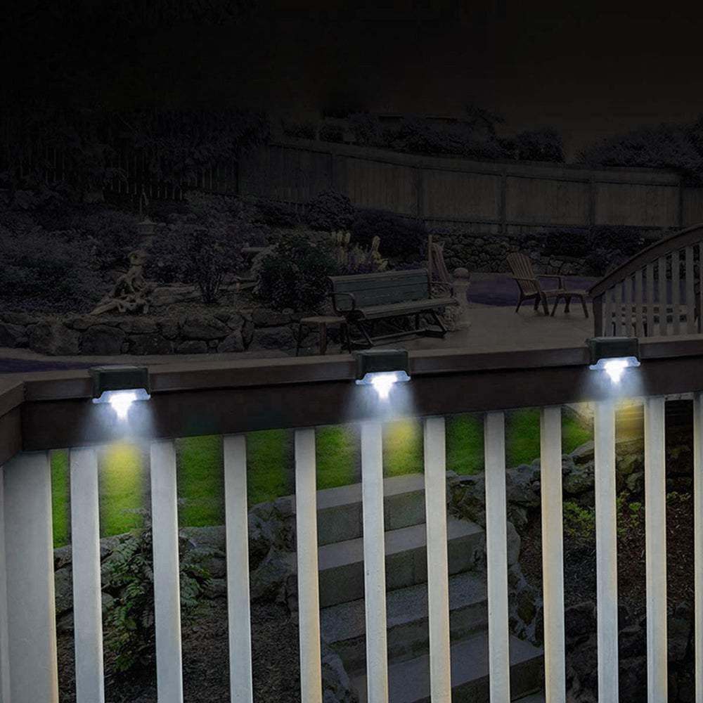4x Maclean solární LED světlo na schody IP44, 4000K, Ni-MH 100 mAh, 80x45x45mm, soumrakový senzor MCE319