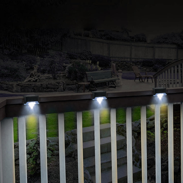 4x Maclean solární LED světlo na schody IP44, 4000K, Ni-MH 100 mAh, 80x45x45mm, soumrakový senzor MCE319