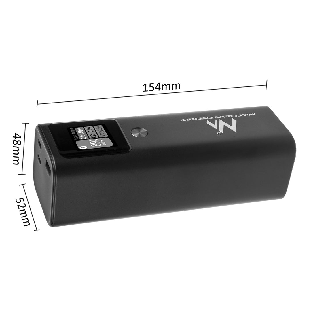 Mobilní baterie Power Bank Maclean, 24600mAh, Power Delivery (PD) 140W, Fast/Quick/Super Charge, 88,56Wh, 2x Typ-C, USB, MCE335