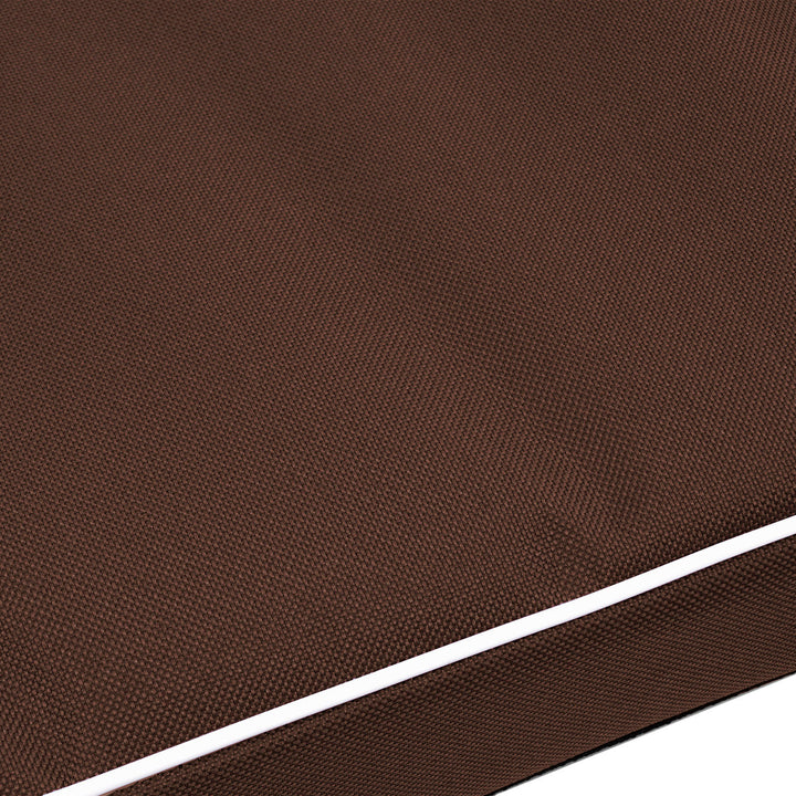 Vigo Standardní matrace pro psy a kočky 80 x 60 x 5 cm v hnědé barvě s bílým lemováním