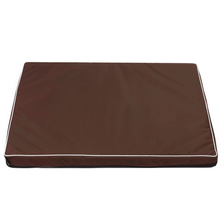 Vigo Standardní matrace pro psy a kočky 80 x 60 x 5 cm v hnědé barvě s bílým lemováním