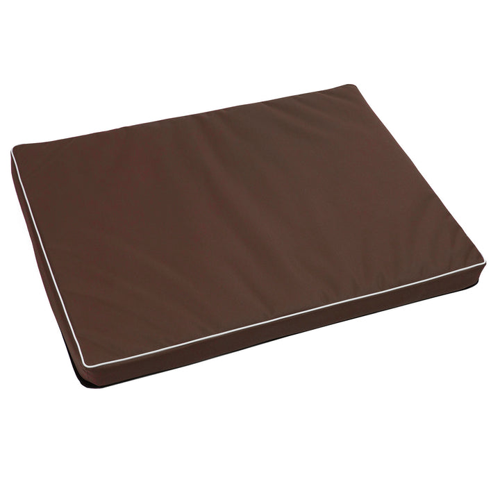 Vigo Standardní matrace pro psy a kočky 80 x 60 x 5 cm v hnědé barvě s bílým lemováním