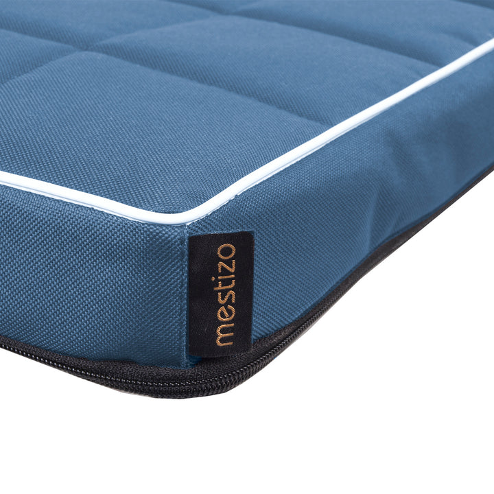 Vigo Kostkovaná matrace pro psy a kočky 80 x 60 x 5 cm v modré barvě s bílým lemováním