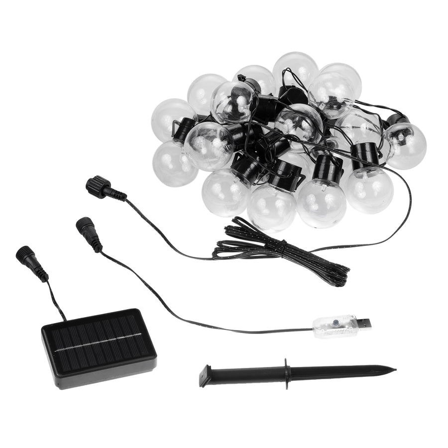 Solární zahradní girlanda LED 2v1 Maclean, IP44, 3W, 10lm, 3000K, dobíjecí baterie 2*600 mAh, 5V DC, 7m, MCE424