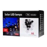 Solární zahradní girlanda LED 2v1 Maclean, IP44, 3W, 10lm, 3000K, dobíjecí baterie 2*600 mAh, 5V DC, 7m, MCE424