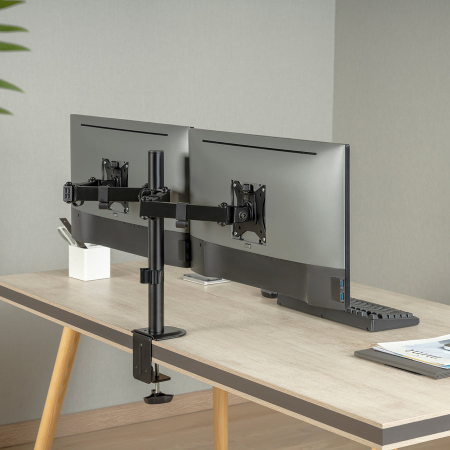 Stolní držák Maclean pro 2 monitory, VESA 75x75 a 100x100, 17-32", 2x 9 kg, MC-754N