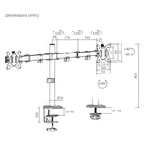 Stolní držák Maclean pro 2 monitory, VESA 75x75 a 100x100, 17-32", 2x 9 kg, MC-754N