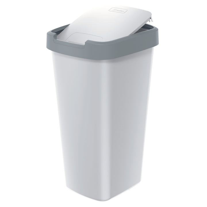 Odpadkový koš 25 litrů KEDEN COMPACTA Q - barva popela se světle šedým rámem