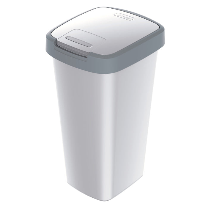 Odpadkový koš 25 litrů KEDEN COMPACTA Q - barva popela se světle šedým rámem