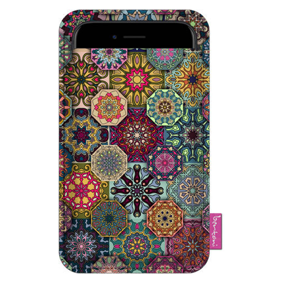 Pouzdro na chytrý telefon Bertoni, z ekologické plsti, 105x195 mm, vzor Valencia, EE0024