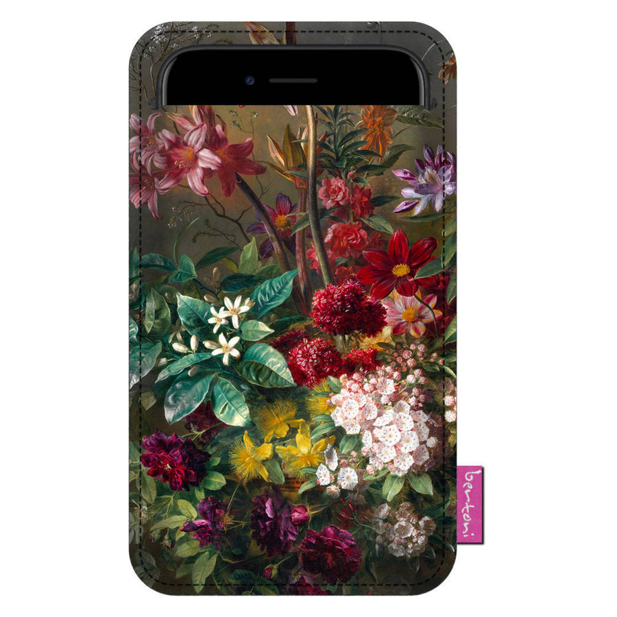 Pouzdro na smartphone Bertoni, z ekologické plsti, 105x195 mm, vzor Bouquet, EE0026