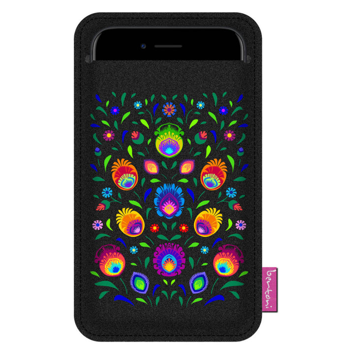 Pouzdro na smartphone Bertoni, z ekologické plsti, 105x195 mm, vzor Oberek, EE0032