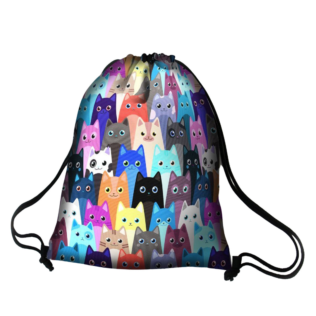 Bertoni batoh, barevný potisk, voděodolný, vzor Meow, EE0035