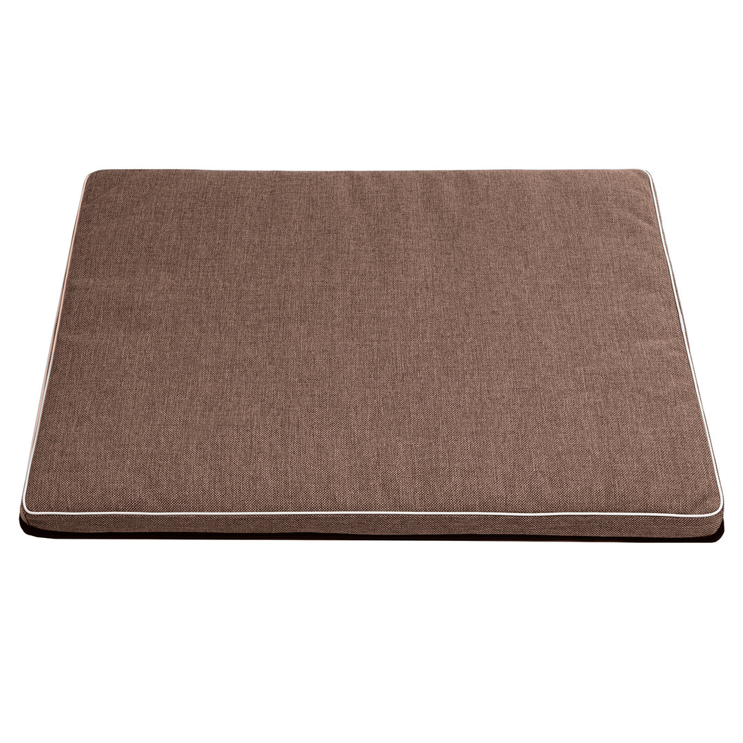 Leon Standard matrace pro psy a kočky 80x60x5 cm v hnědé barvě s bílým lemem