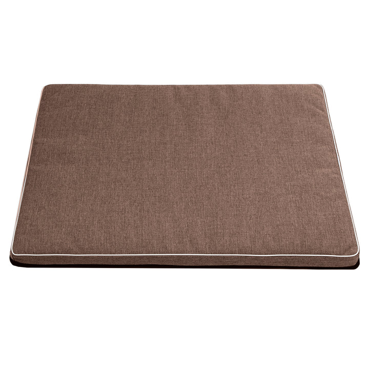 Leon Standard matrace pro psy a kočky 80x60x5 cm v hnědé barvě s bílým lemem