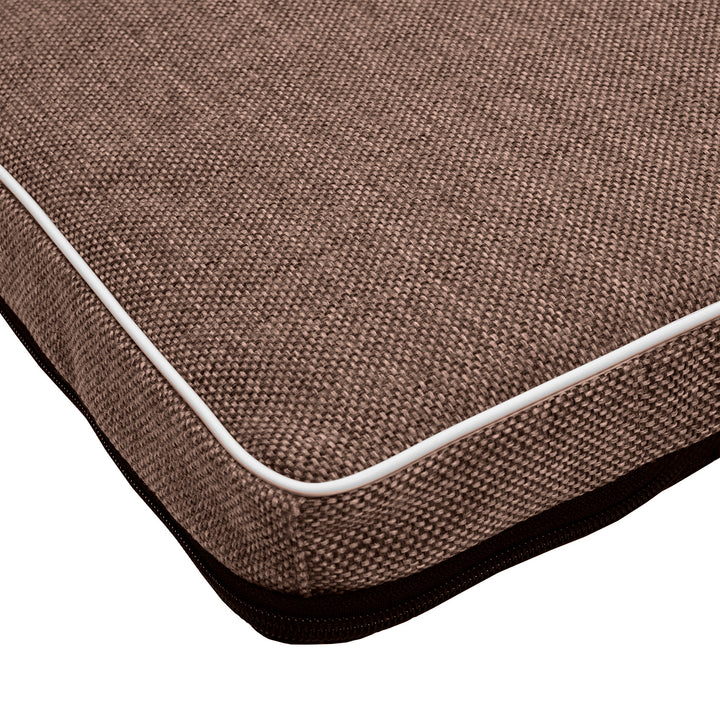 Leon Standard matrace pro psy a kočky 80x60x5 cm v hnědé barvě s bílým lemem