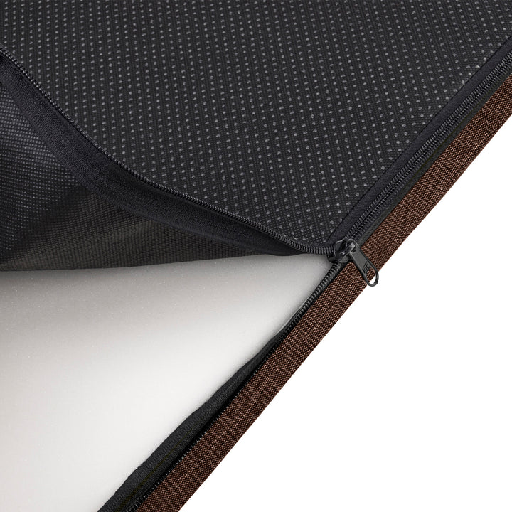 Leon Standard matrace pro psy a kočky 80x60x5 cm v hnědé barvě s bílým lemem
