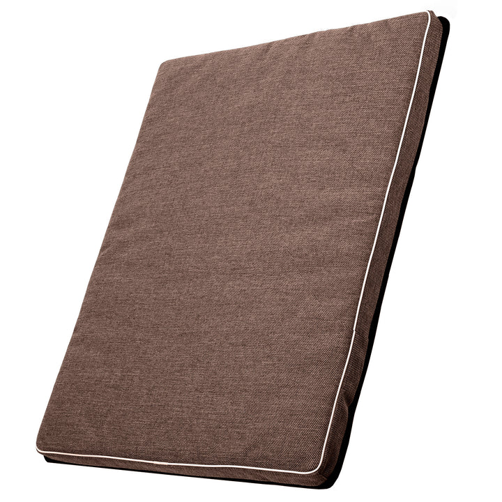 Leon Standard matrace pro psy a kočky 80x60x5 cm v hnědé barvě s bílým lemem