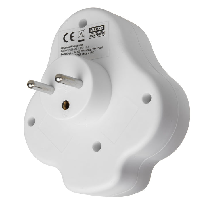 Proudová zásuvka Maclean, rozbočovač se 2 zásuvkami a USB A/C 2,4A, typ E, 2x16A, MCE336 E