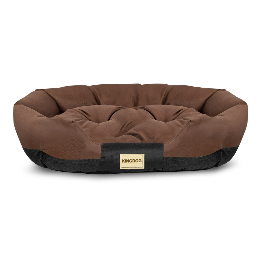 Oválný pelíšek pro psy 75x50cm voděodolný hnědý/černý CODUOWAL75/50BRA