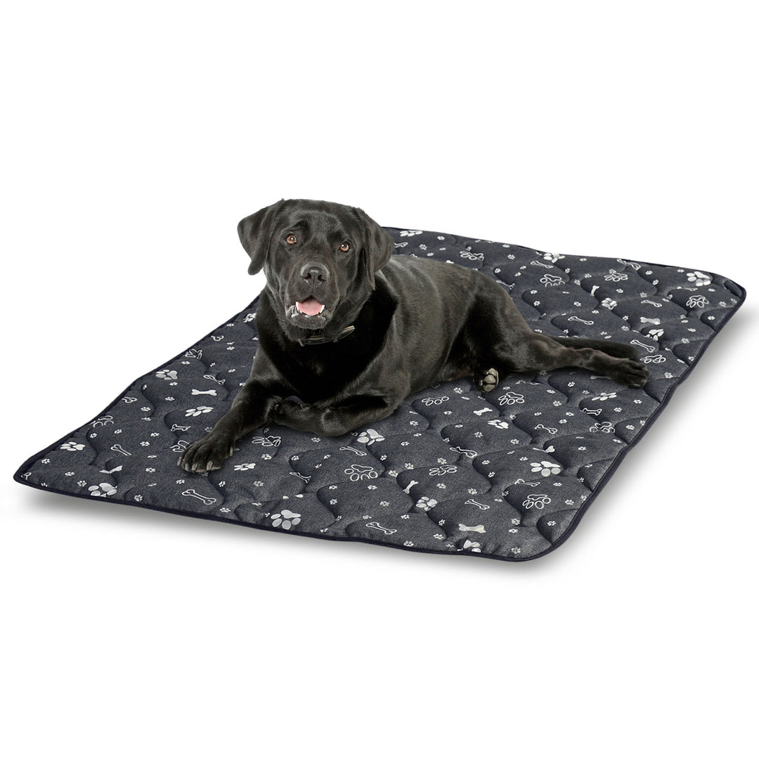 Prestige Dog Bed Dog Mat Odolná voděodolná matrace pro psy (120 x 80 cm, Silver Bone)