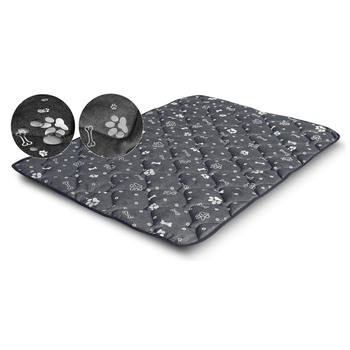 Prestige Dog Bed Dog Mat Odolná voděodolná matrace pro psy (120 x 80 cm, Silver Bone)