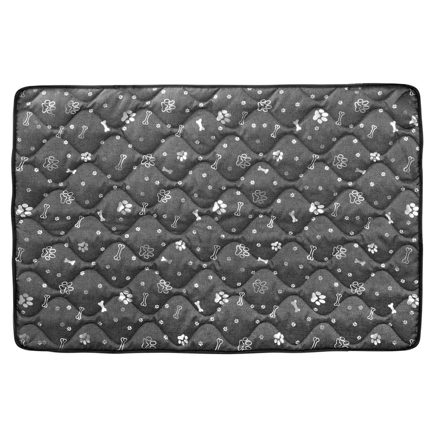 Prestige Dog Bed Dog Mat Odolná voděodolná matrace pro psy (120 x 80 cm, Silver Bone)
