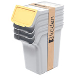 Sada odpadkových košů Keden, pro třídění odpadu, 4x20 litrů, popel, Stackbox