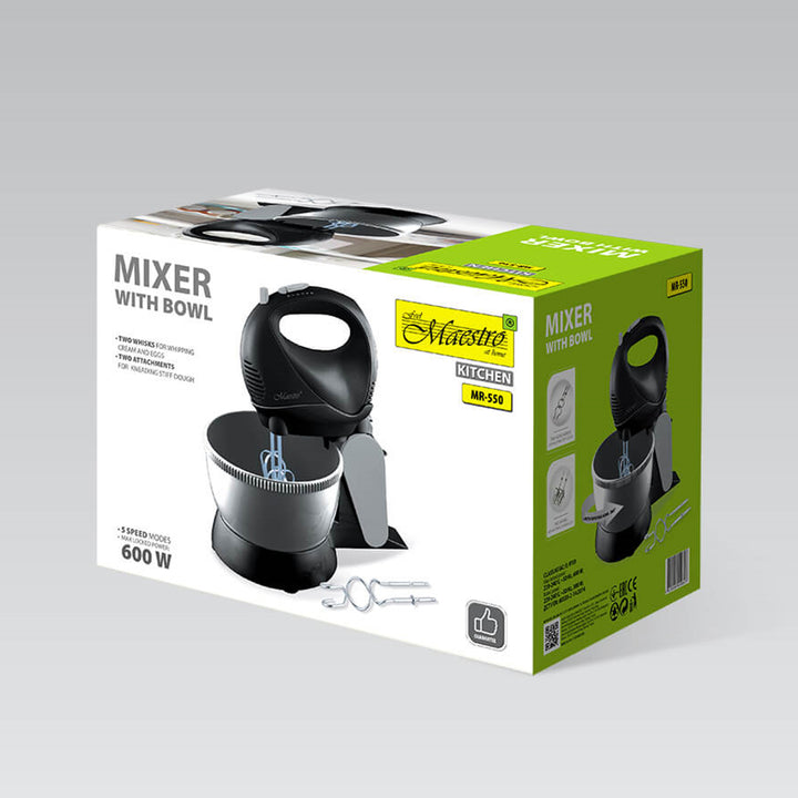 Mixér Maestro, rotační mísa, 5 rychlostí, funkce Turbo, 600 W, černý, MR-550