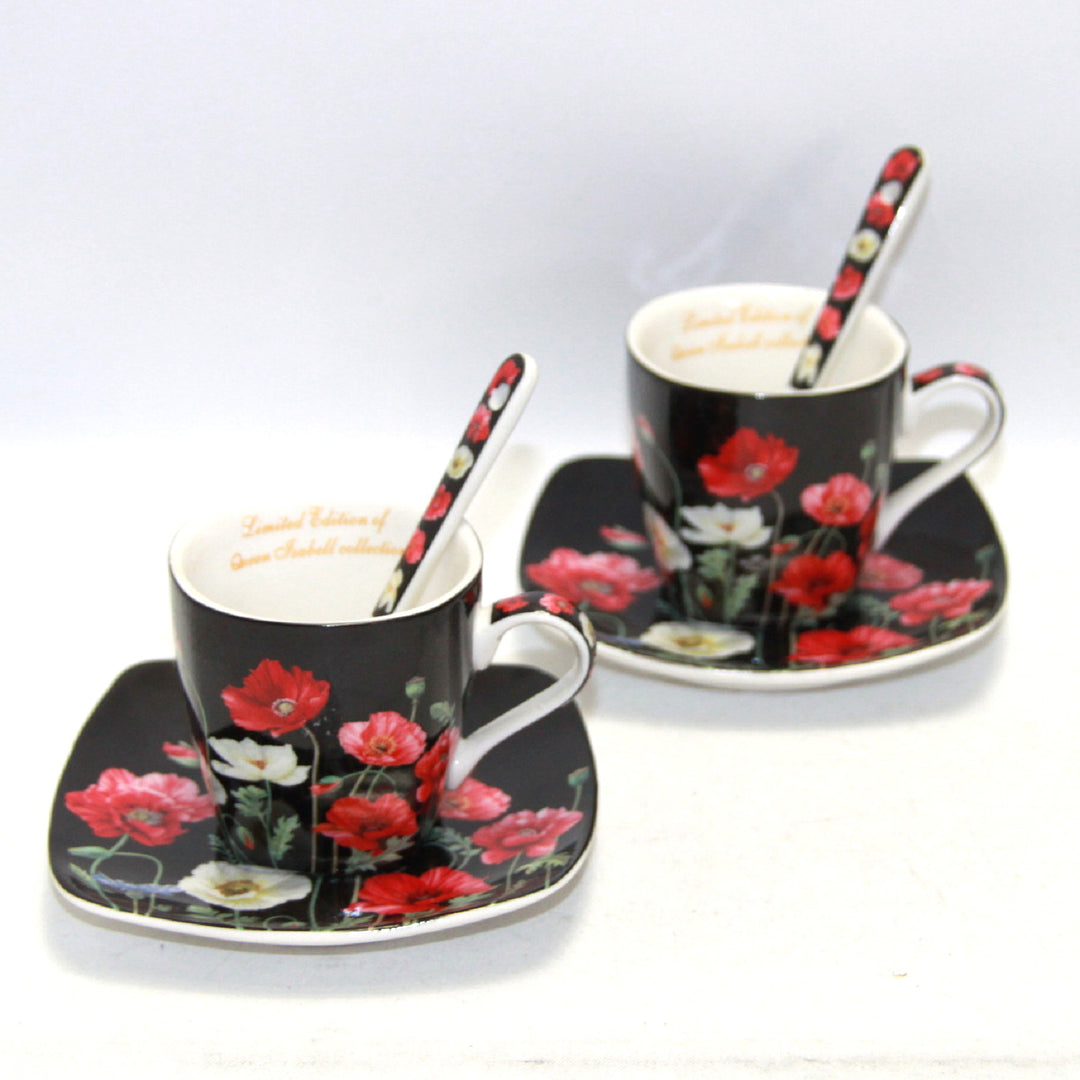 Porcelánová sada šálků na espresso s talíři Queen Isabell W9PB06-09510