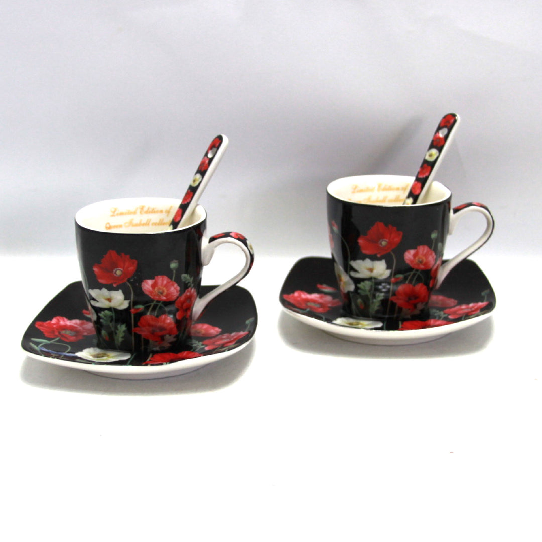 Porcelánová sada šálků na espresso s talíři Queen Isabell W9PB06-09510