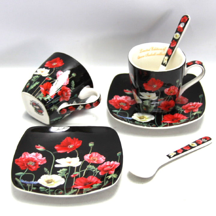 Porcelánová sada šálků na espresso s talíři Queen Isabell W9PB06-09510