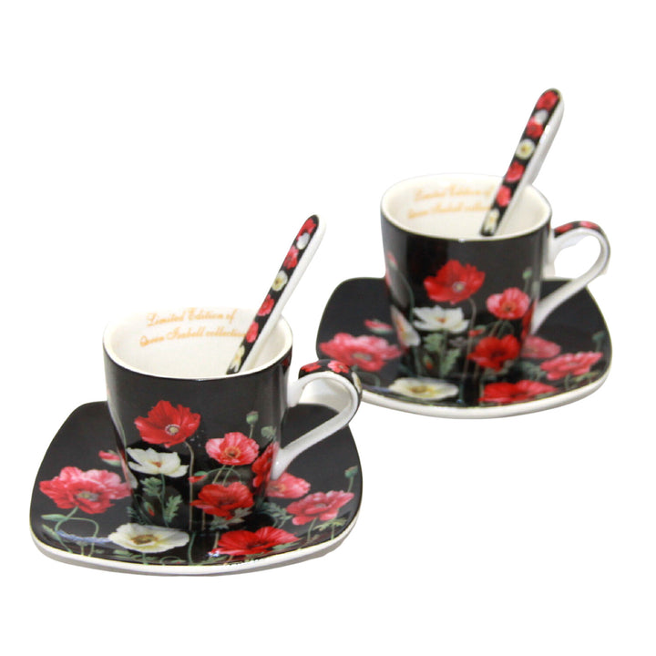 Porcelánová sada šálků na espresso s talíři Queen Isabell W9PB06-09510