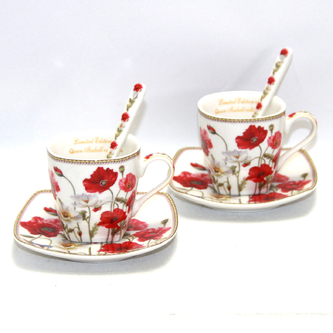 Porcelánová sada šálků na espresso s talíři Queen Isabell W9PWH06-09596