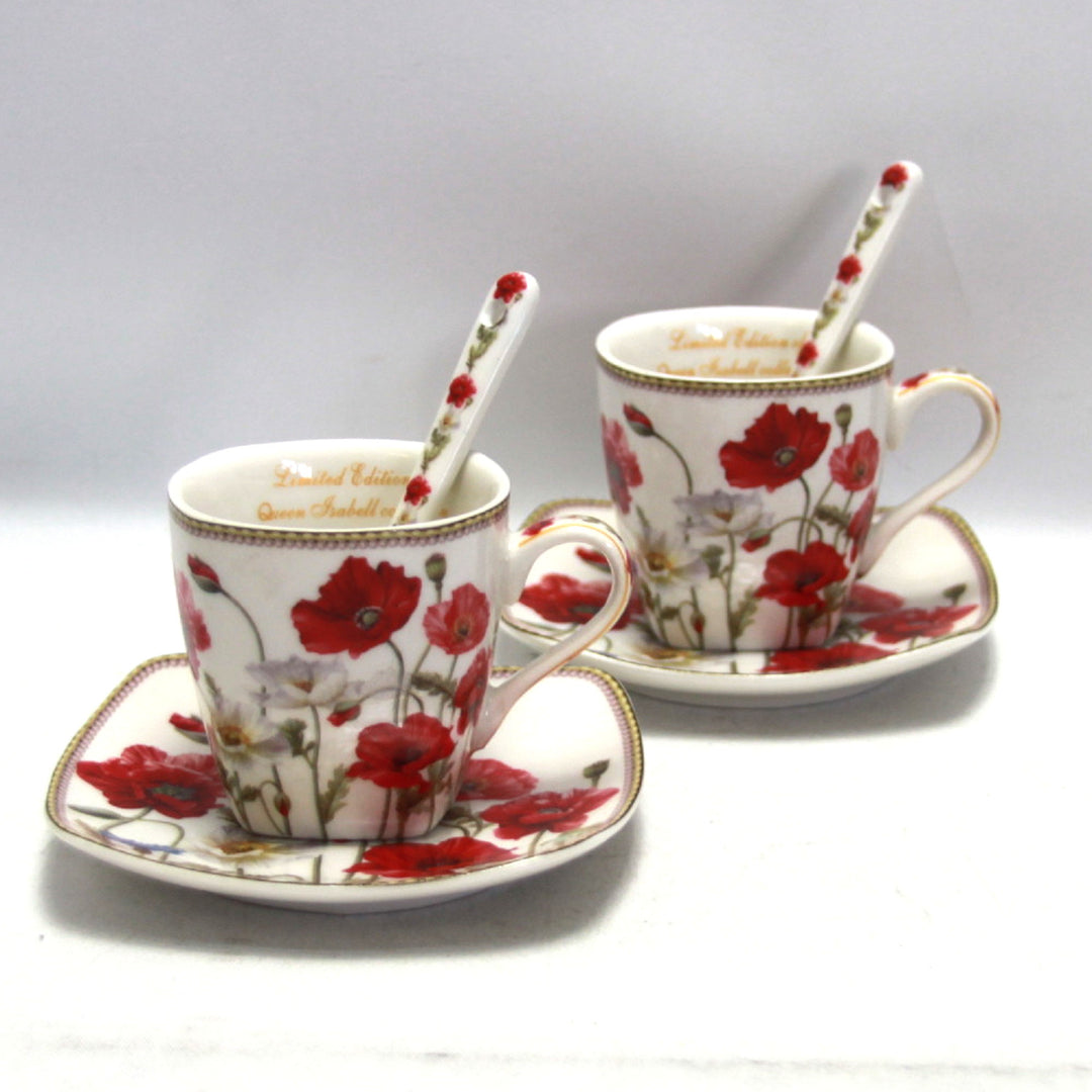 Porcelánová sada šálků na espresso s talíři Queen Isabell W9PWH06-09596