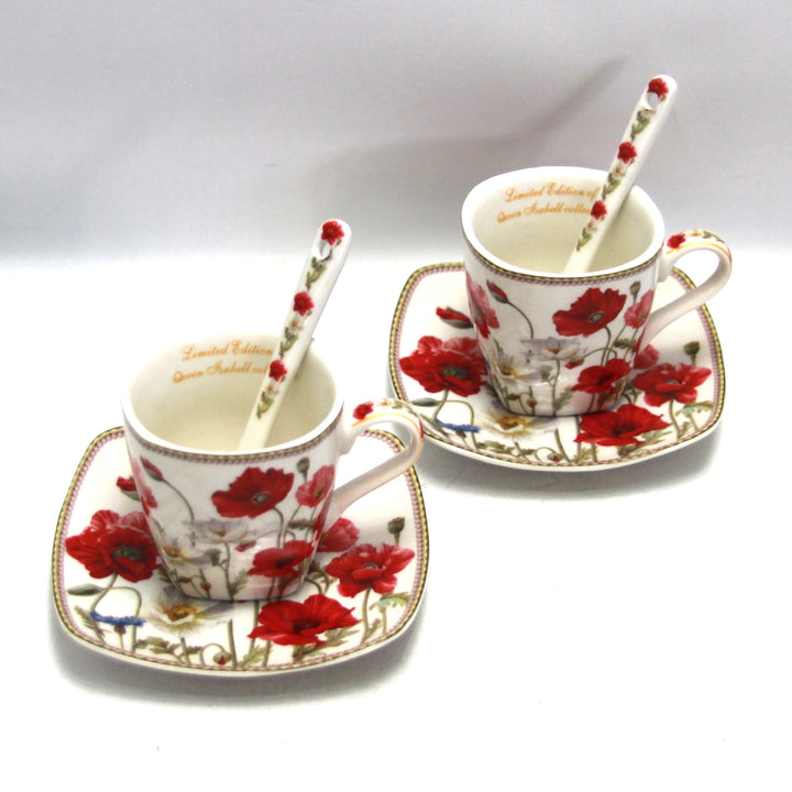 Porcelánová sada šálků na espresso s talíři Queen Isabell W9PWH06-09596