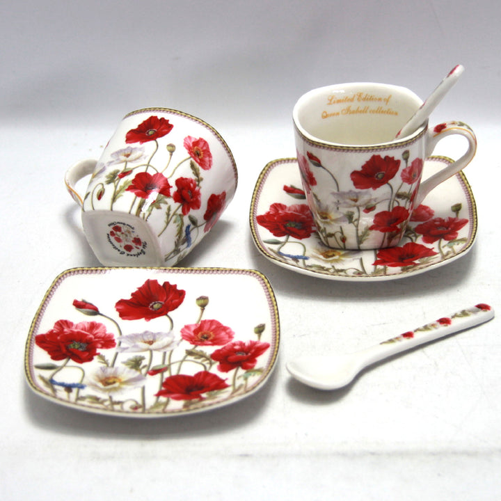 Porcelánová sada šálků na espresso s talíři Queen Isabell W9PWH06-09596