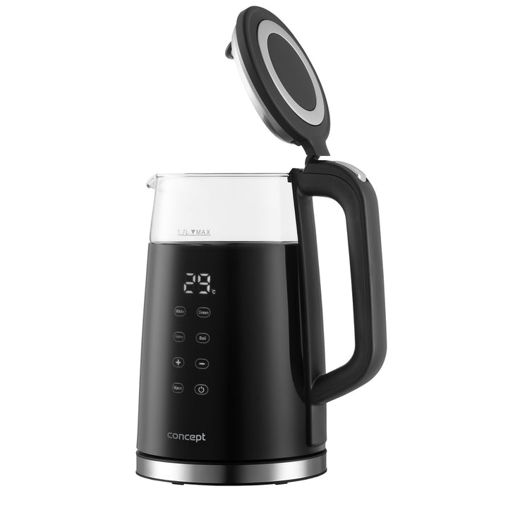 Skleněná rychlovarná konvice Concept 1,7 l s regulací teploty RK4100