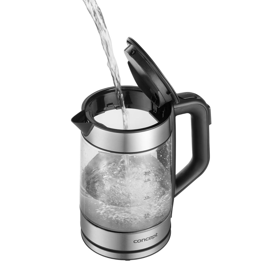 Skleněná rychlovarná konvice Concept 1,7 l s regulací teploty RK4067