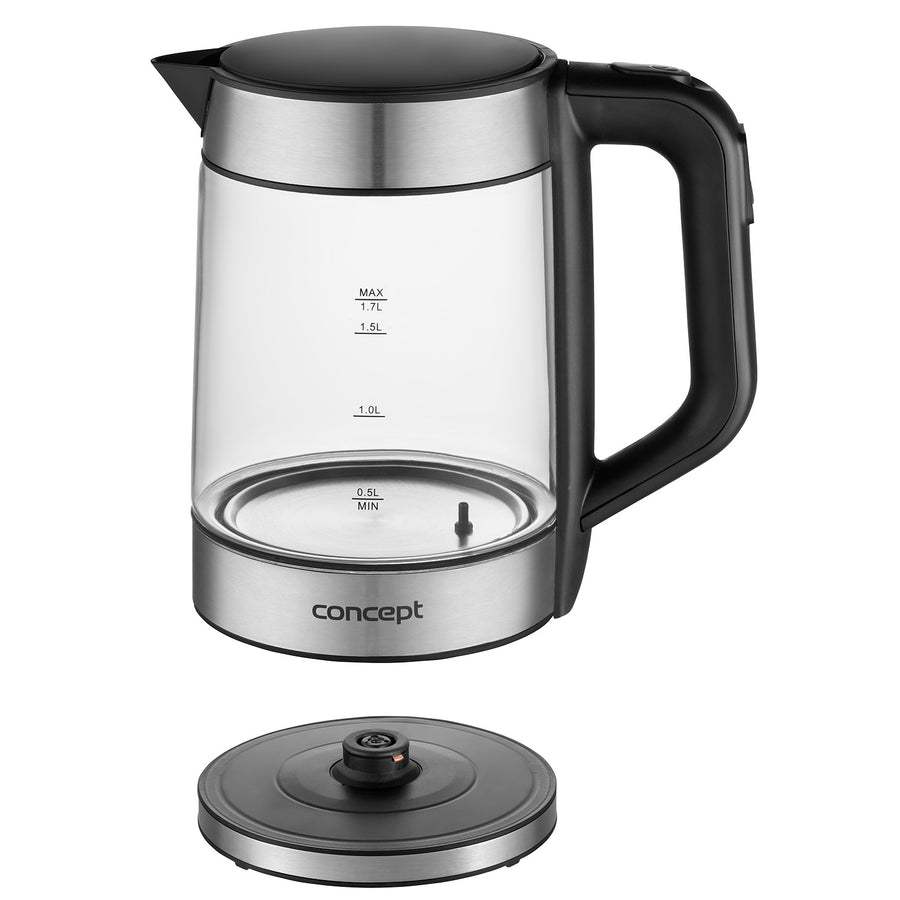 Skleněná rychlovarná konvice Concept 1,7 l s regulací teploty RK4067
