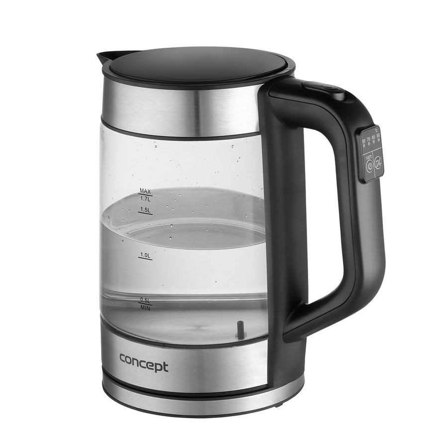 Skleněná rychlovarná konvice Concept 1,7 l s regulací teploty RK4067