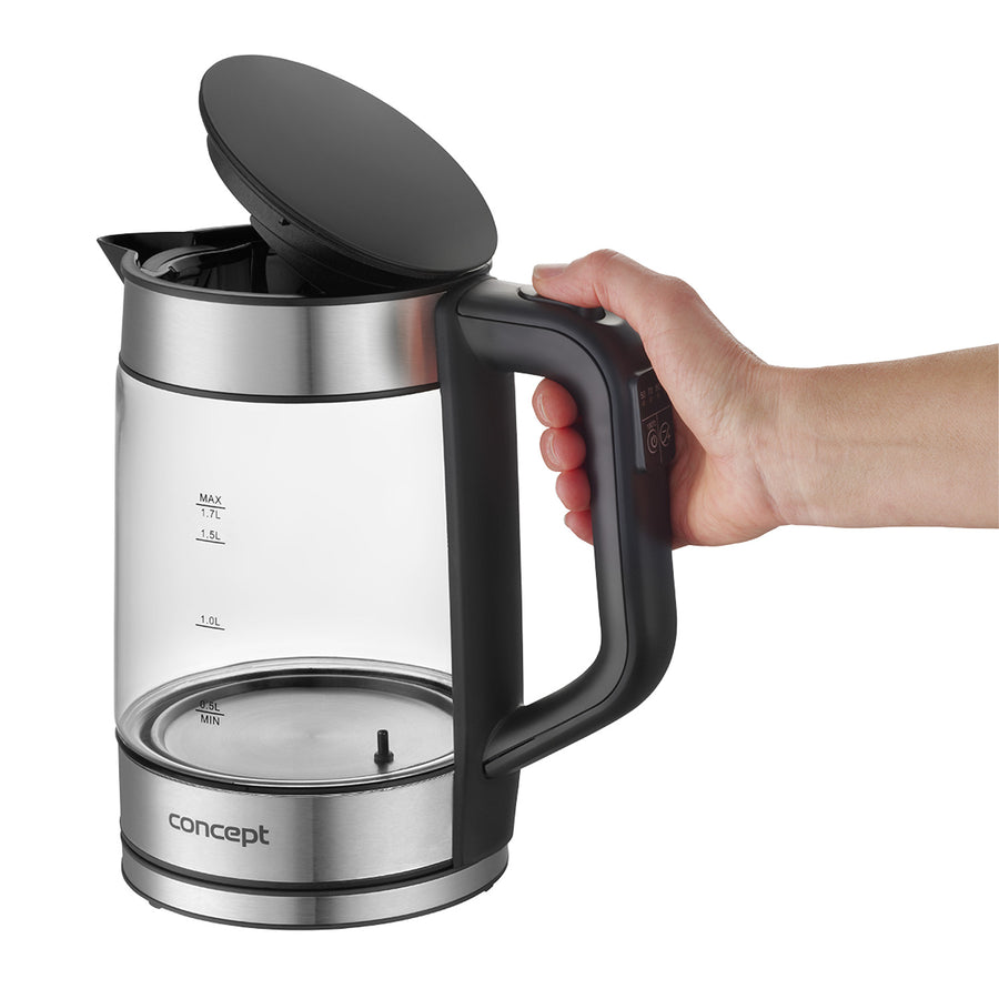 Skleněná rychlovarná konvice Concept 1,7 l s regulací teploty RK4067