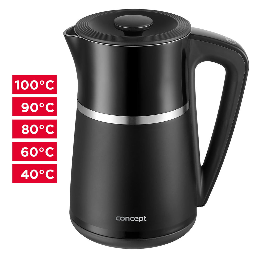 Rychlovarná konvice Concept 1,7 l s dvojitou stěnou a regulací teploty RK3100