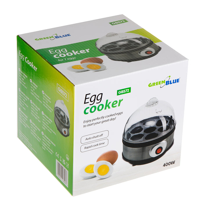 Automatický vařič vajec, příkon 400 W, až 7 vajec, odměrka, 220-240 V~, 50 Hz, GreenBlue GB572