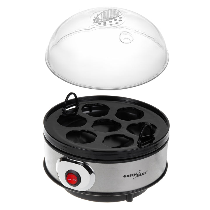Automatický vařič vajec, příkon 400 W, až 7 vajec, odměrka, 220-240 V~, 50 Hz, GreenBlue GB572