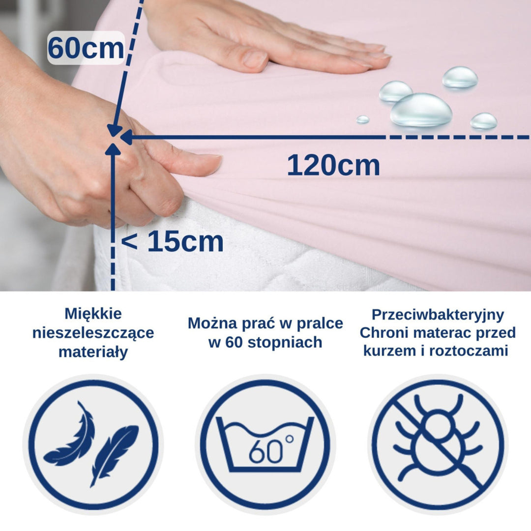 Nepromokavé prostěradlo Snibbs, růžové, 60x120 cm, T-SNI-100232