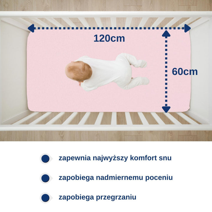 Nepromokavé prostěradlo Snibbs, růžové, 60x120 cm, T-SNI-100232