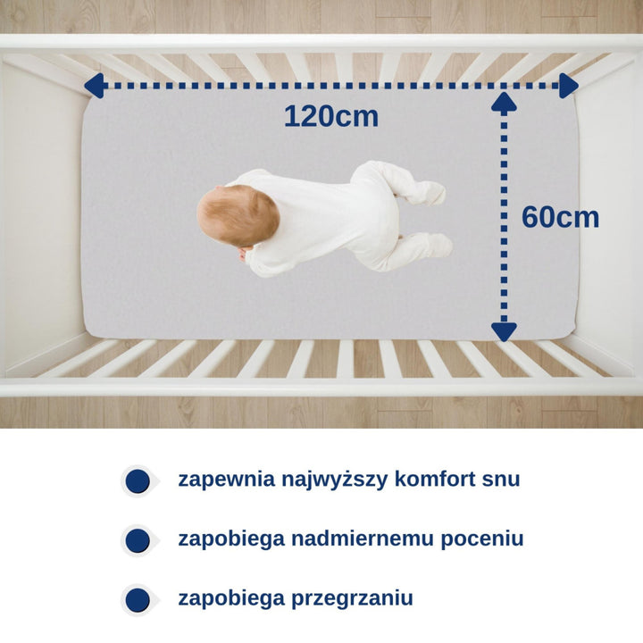 Nepromokavé prostěradlo Snibbs, šedé, 60x120 cm, T-SNI-100234